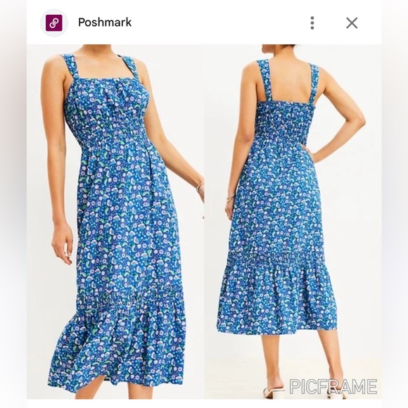 LOFT Blue Strap floral Sundress Midi/ Maxi - Picture 8 of 8